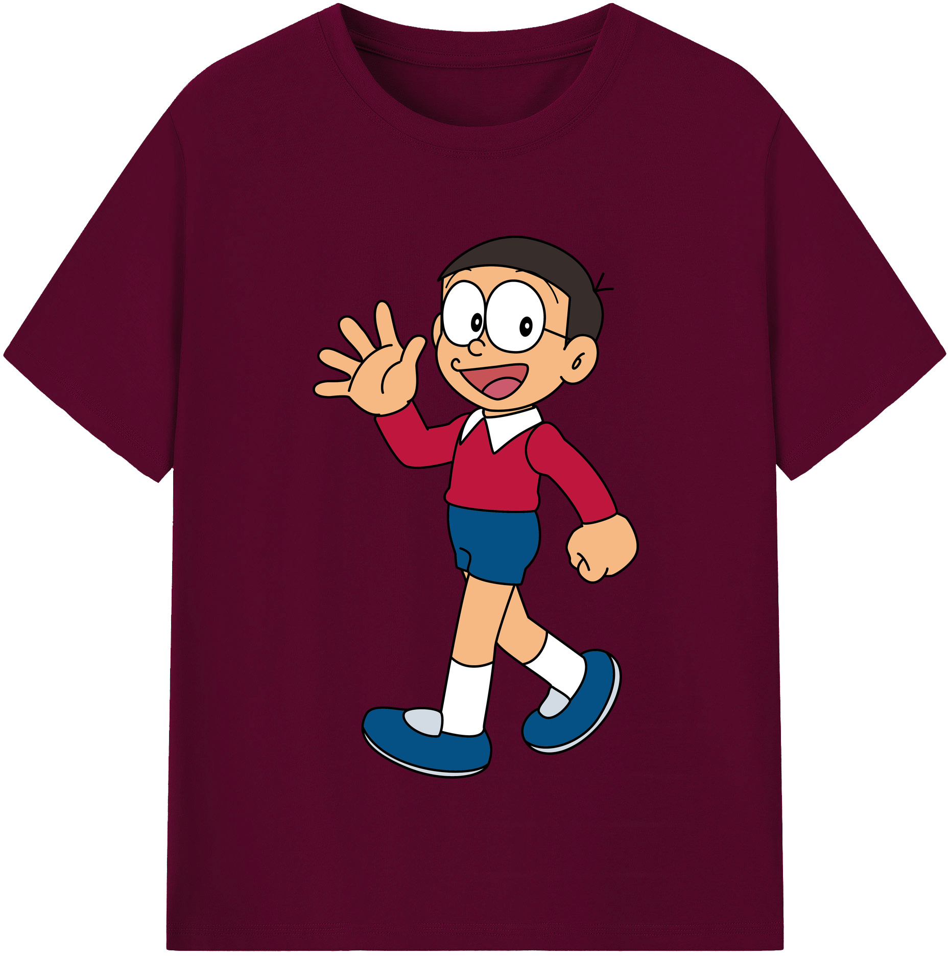 （画像用） ドラえもん 野比 のび太 Doraemon Nobita Nobi レディースカジュアルプリントTシャツ（綿100％）